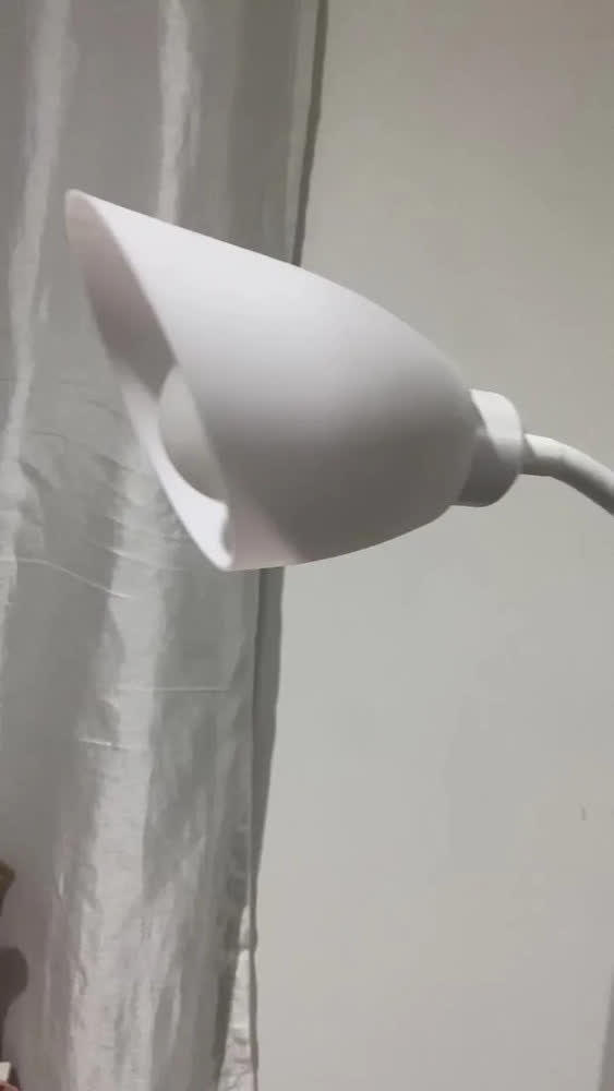 foto de Luminária De Chão Abajur Articulada 1,6m Metal Pedestal Piso Coluna Preta Leitura Quarto Sala Cúpula Branco Flexivel 1,6m Bivolt Bravvi