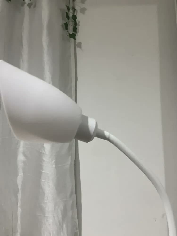 foto de Luminária De Chão Abajur Articulada 1,6m Metal Pedestal Piso Coluna Preta Leitura Quarto Sala Cúpula Branco Flexivel 1,6m Bivolt Bravvi