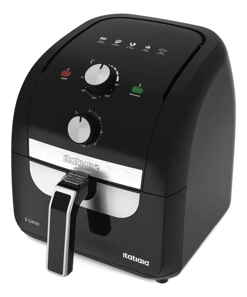 Fritadeira Eletrica Air Fryer 1500w 5 Litros Itatiaia 127v Preto 127v