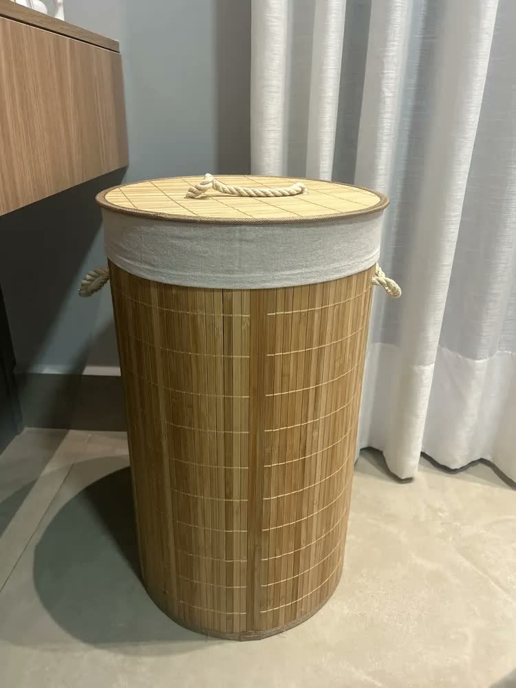 foto de Cesto De Roupa Com Tampa 47 Litros Ou Martiplast Cor Chumbo
