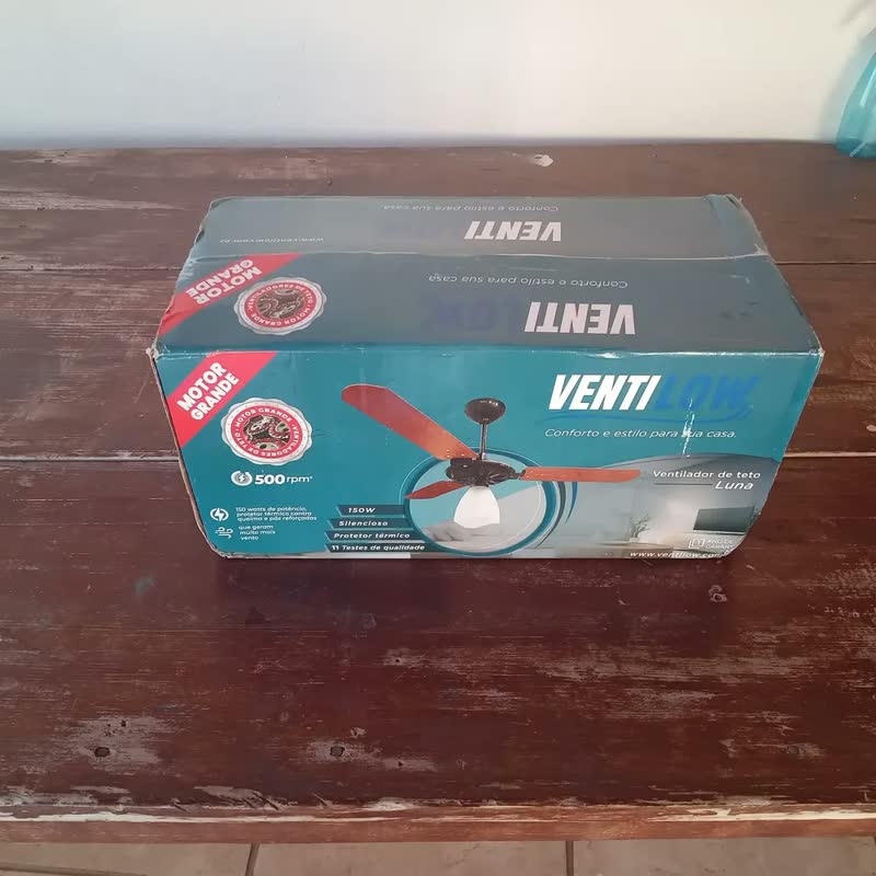 foto de Ventilador De Teto Ventilow Luna Turbo 3 Pás Cor Mogno Cor Da Estrutura Preto 150w De Potência Moderno E Silencioso