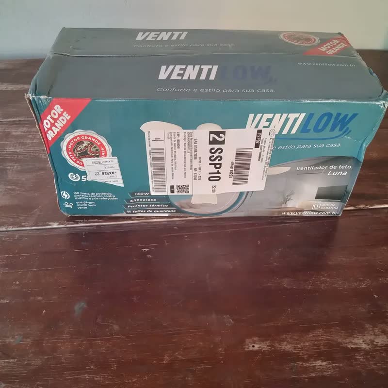 foto de Ventilador De Teto Ventilow Luna Turbo 3 Pás Cor Mogno Cor Da Estrutura Preto 150w De Potência Moderno E Silencioso