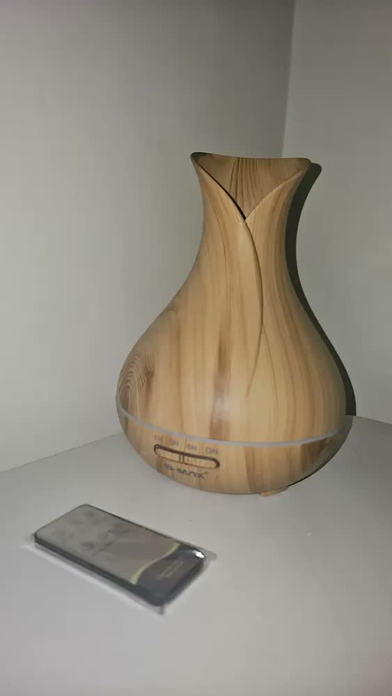 foto de Difusor de Aromas Umidificador De Ar Elétrico Aromatizador Ambiente Vaporizador Ultrassônico Óleo Essencia 400ml Bivolt com Controle Remoto Yoga Meditação Respiração Aromaterapia Led Marca LFAL