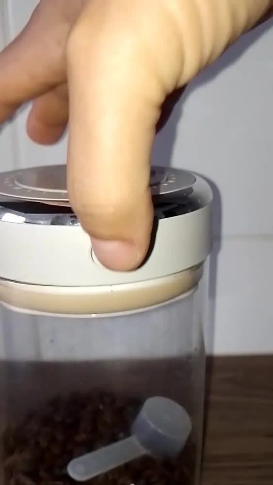 foto de Pote Hermético E Data Vácuo Café Condimento 1100ml E Anti-umidade para Conservação À Prova e Vedado Café, Grãos e Chá e Nozes Frescor vidro de borossilicato alto