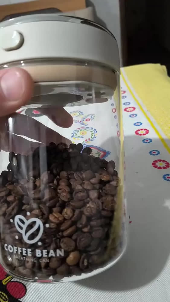 foto de Pote Hermético E Data Vácuo Café Condimento 1100ml E Anti-umidade para Conservação À Prova e Vedado Café, Grãos e Chá e Nozes Frescor vidro de borossilicato alto