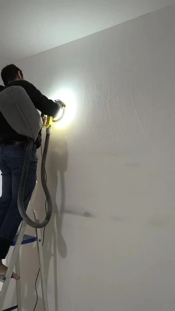 foto de Lixadeira De Parede E Teto 1000w Profissional 6 Velocidades Base 360 Graus Com Led 6 Lixas Saco Coletor De Pó Desoon