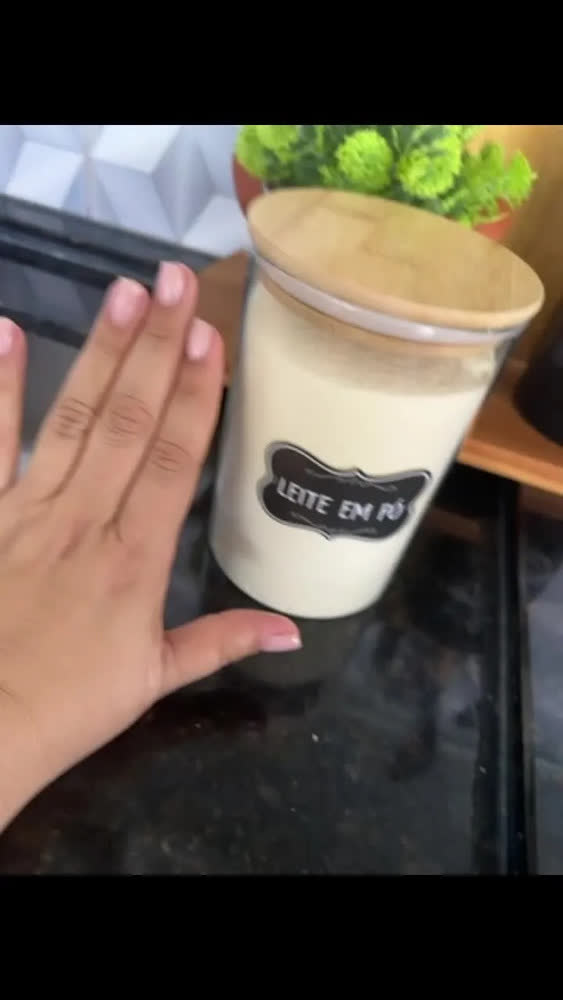 foto de 4 Potes De Alimentos Herméticos Com Tampa De Bambu 1000ml