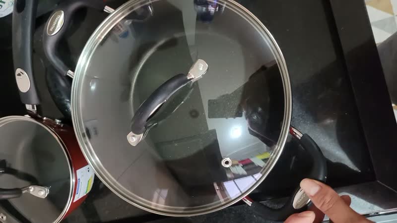 foto de Jogo Panelas Tramontina Mônaco Antiaderente Cinza 5 Pçs