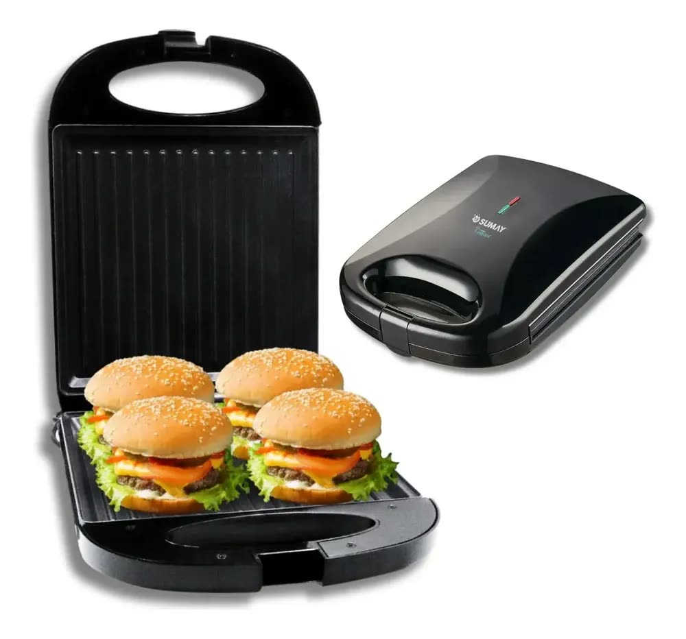 Sanduicheira Elétrica Grande 4 Lanches 1200w Misteira Eletrica Sanduicheira Grill 3 Em 1