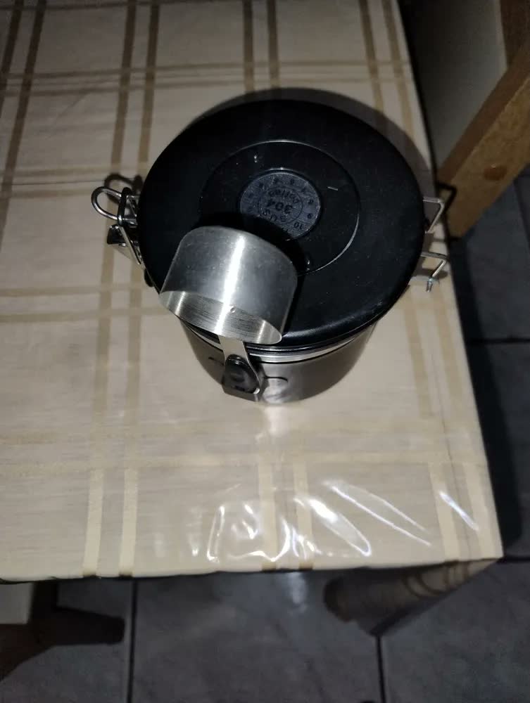 foto de Pote Hermético Para Café Em Grãos Válvula E Com Colher 1,2l Para Conservação À Prova E Vedado Café, Grãos E Chá E Nozes Frescor