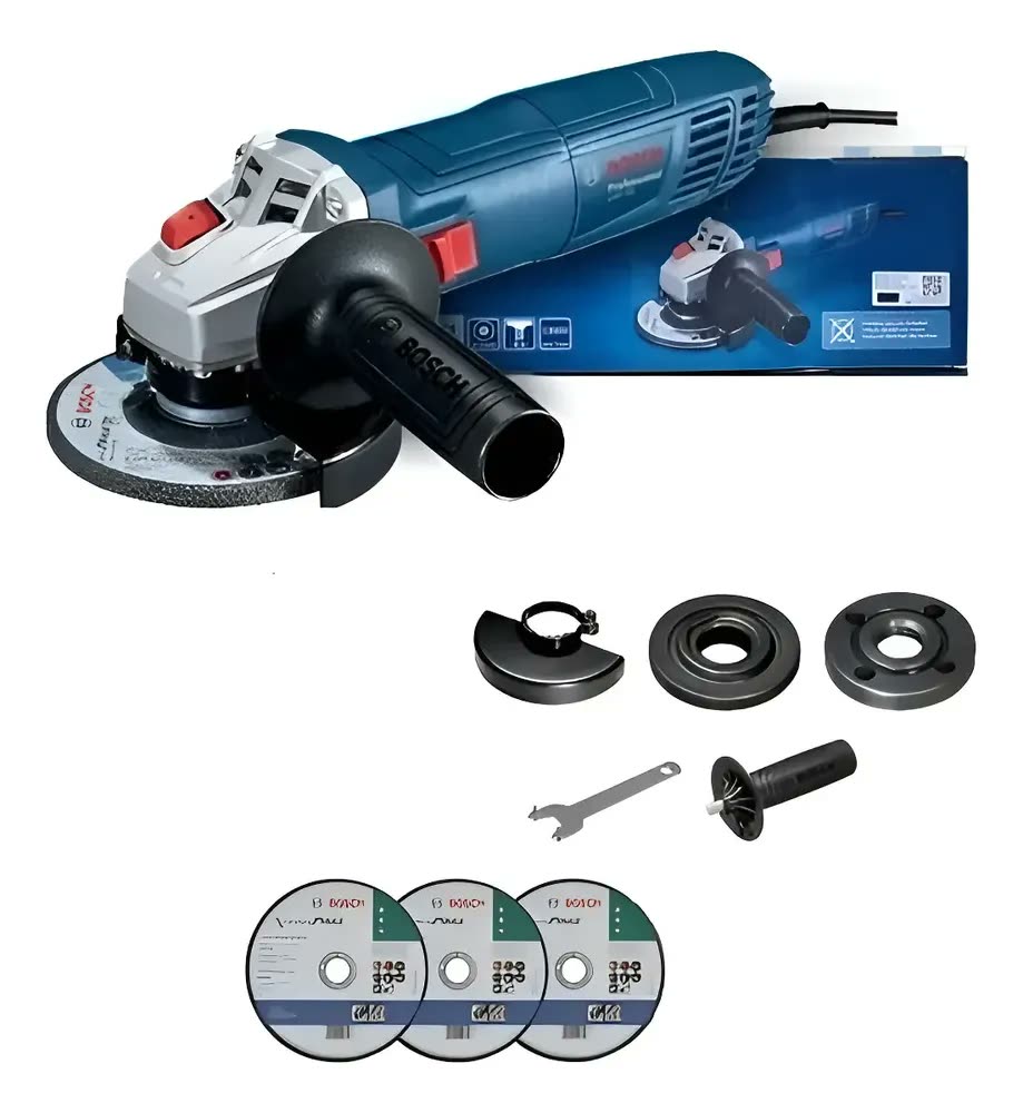 Kit Esmerilhadeira Bosch Gws 700 710w 110v + 3 Discos Metal Azul