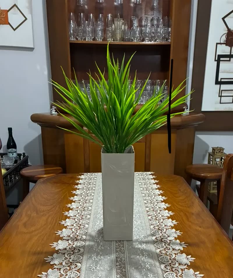 foto de Vaso De Plantas E Flores Marmorizado Sala Cozinha 30cm Cores Marrom-claro Marmorizado