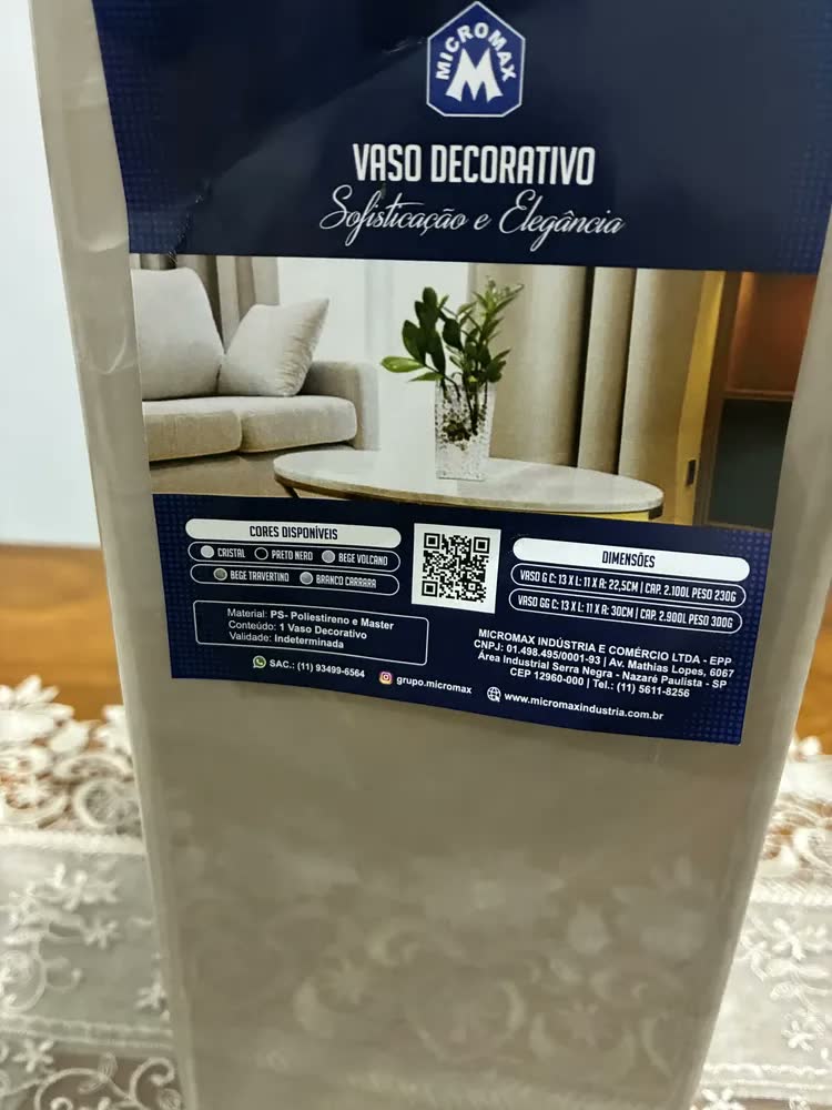 foto de Vaso De Plantas E Flores Marmorizado Sala Cozinha 30cm Cores Marrom-claro Marmorizado