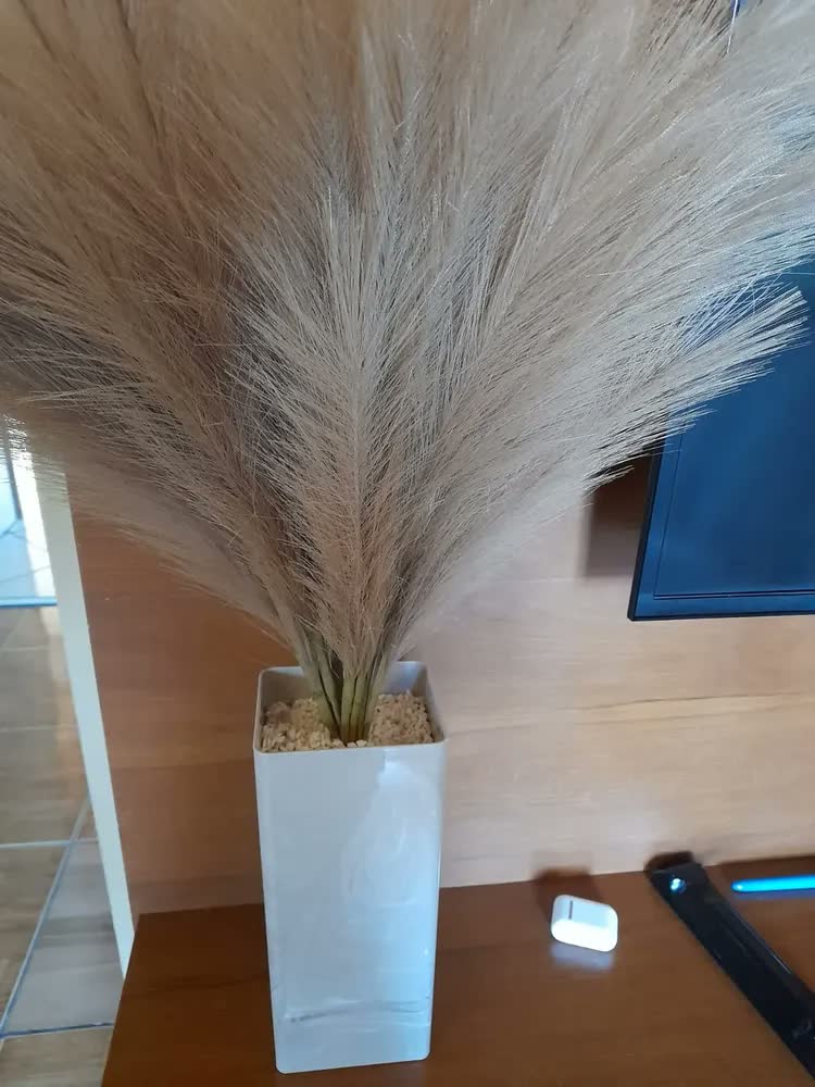 foto de Vaso De Plantas E Flores Marmorizado Sala Cozinha 30cm Cores Marrom-claro Marmorizado