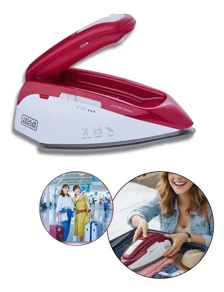 Ferro De Viagem Black+decker Portátil Bivolt A Vapor P Roupa Rosa