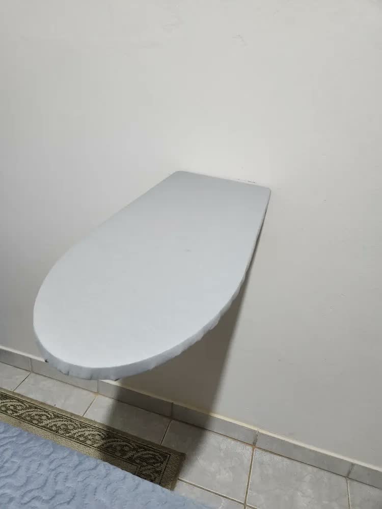 foto de Tabua De Passar Suspensa Parede Fixa Reforçada Pequena Slim Cinza