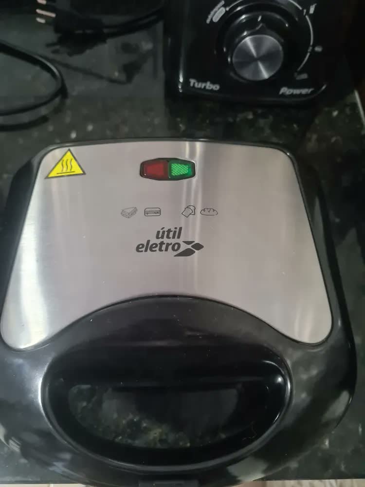foto de Sanduicheira Elétrica Luxe Grill 2 Em 1 Antiaderente Multiuso Compacta 750w Inox 110v Ex Decor