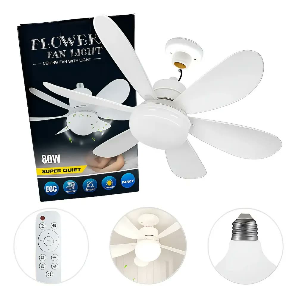 Ventllador De Teto Lâmpada Led E27 Ajustável Bivolt