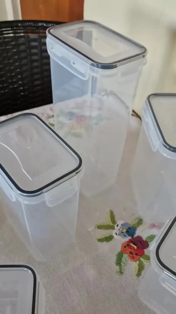 foto de Kit 15 Potes Hermético Cadencia Mantimentos Quadrado Cozinha Branco Rishon 22,4 Litros