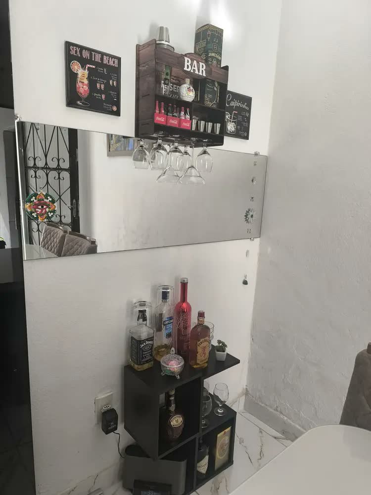 foto de Nicho Mesa Cabeceira S Organizador 24x24x60 Quarto Decoração Fosco Madeirado