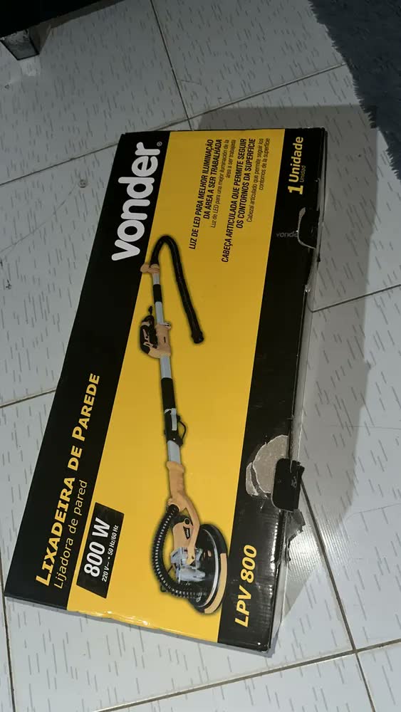 foto de Lixadeira Parede Profissional 800w Lpv 800 Vonder Drywall 220v Amarelo 50 Hz / 60 Hz