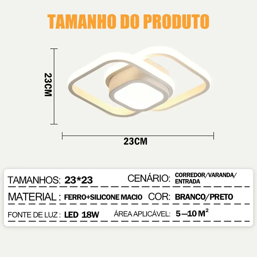 Luminária De Teto Moderna,plafon Sobrepor Lustre Led 3 Em 1 Amarelo
