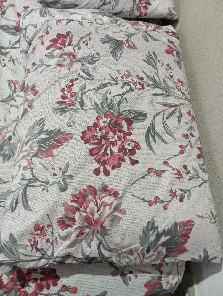 foto de Jogo De Lençol Queen Micropercal 400 Fios Sofisticado 3pç Tulipa Cinza Estampado