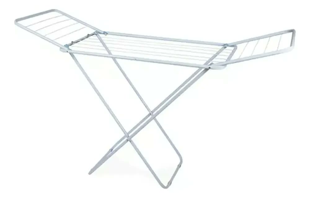 Varal Roupas De Chão Com Abas Portátil 20kg Branco