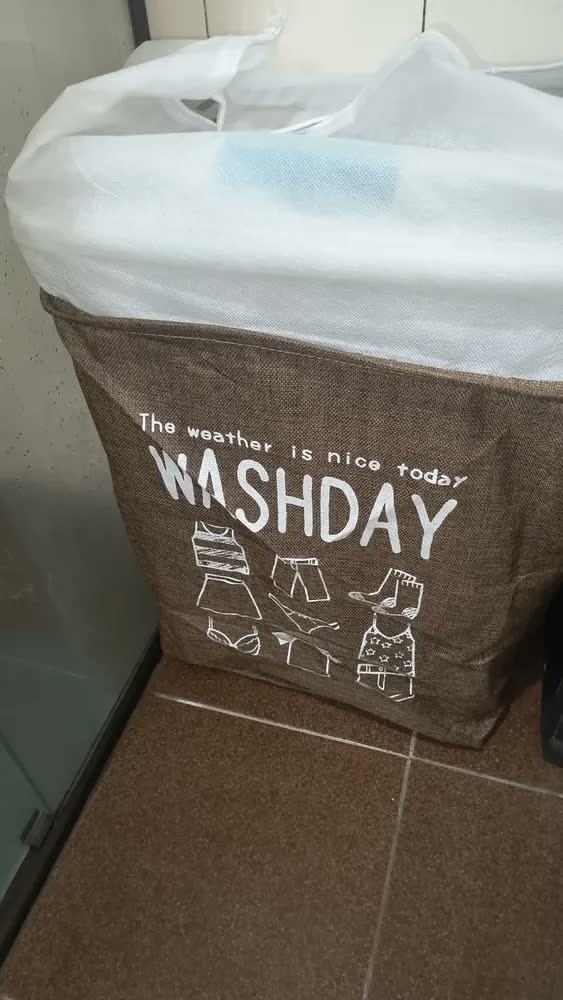 foto de Cesto Organizador De Roupa Suja Com Alça 75l Easy Decor Marrom Lisa