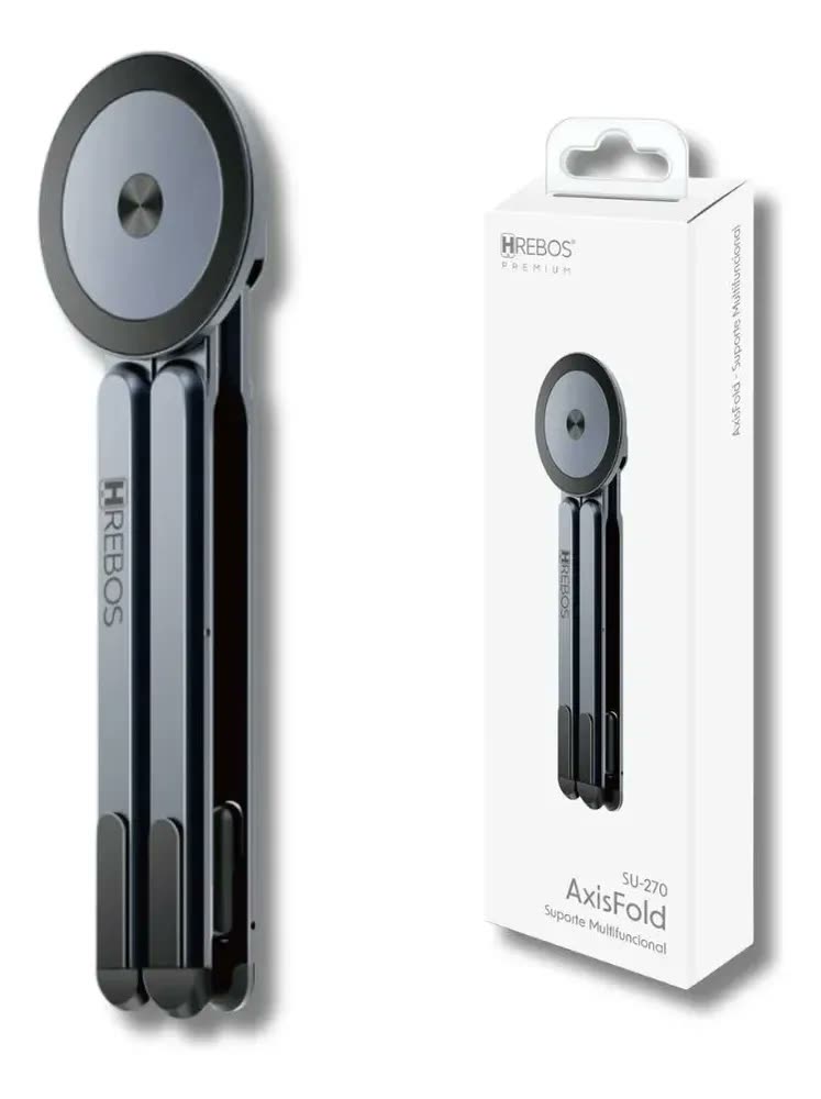 Suporte Magnético De Mesa Portáti Para Notebook E Celular Preto