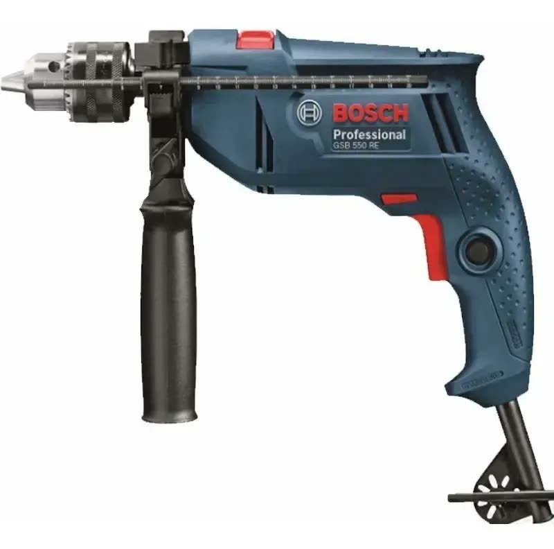 Chave de fenda elétrica Bosch GSB 550 RE 550W 13 mm, furadeira de impacto + acessório com caixa de papelão