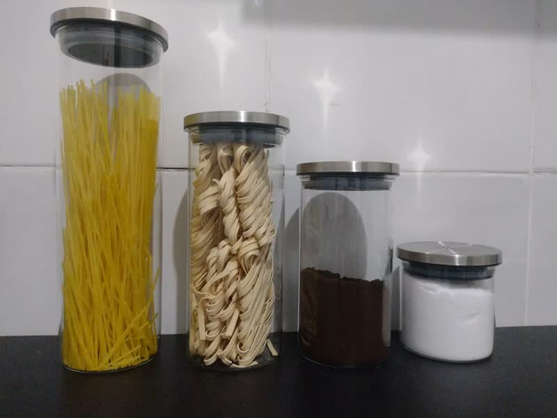foto de Potes Hermeticos De Vidro Tampa Inox Electrolux 4 Unidades