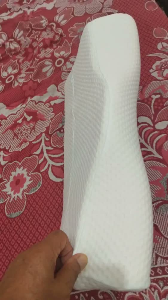 foto de Travesseiro Cervical de Espuma Viscoelástica com Carvão Ativado, Para Alívio da Dor no Pescoço e Coluna