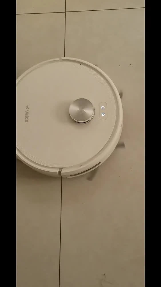 foto de Robô Aspirador Velds V50 Pro, Base Autolimpante Mop Duplo Giratório 10000pa Mapeamento Avançado, Branco