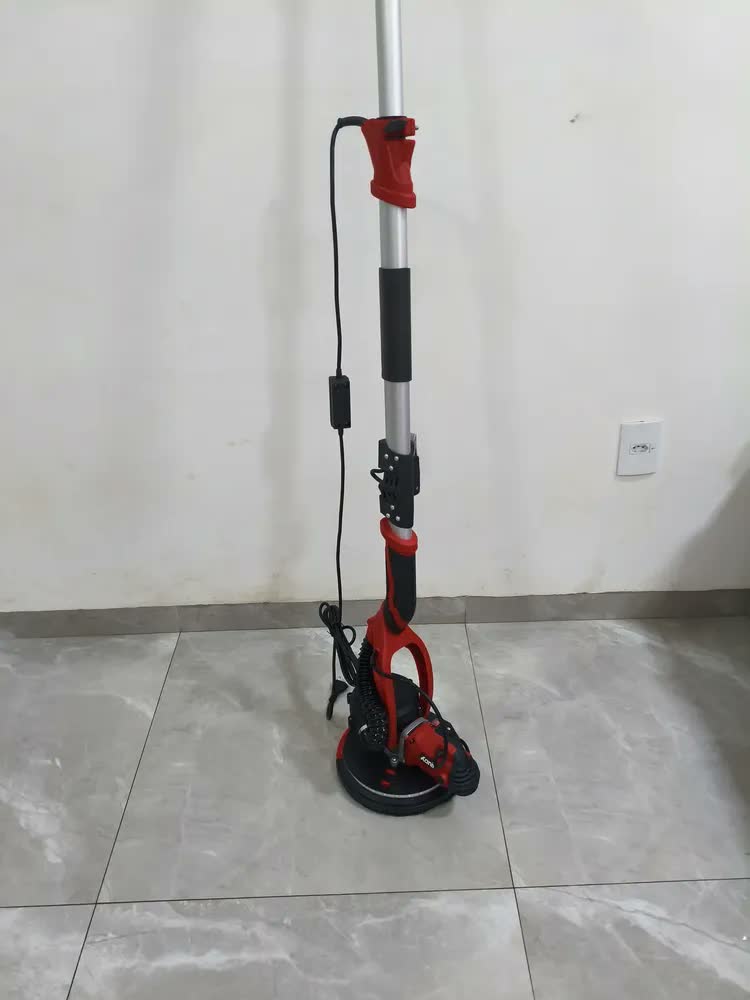 foto de Lixadeira Parede Teto Kanit 900w 1800rpm Led Saco Coletor E Lixas Vermelho E Preto 50/60hz