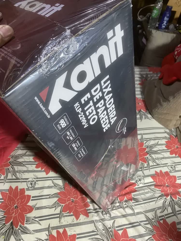 foto de Lixadeira Parede Teto Kanit 900w 1800rpm Led Saco Coletor E Lixas Vermelho E Preto 50/60hz
