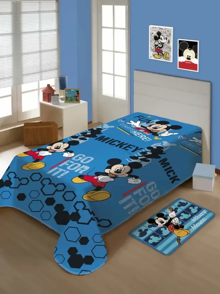 Cobertor Manta Solteiro Jolitex Disney Plus Minie Licenciado Cor Mikey Mouse (2) Desenho Do Tecido Fun Peso 550 G
