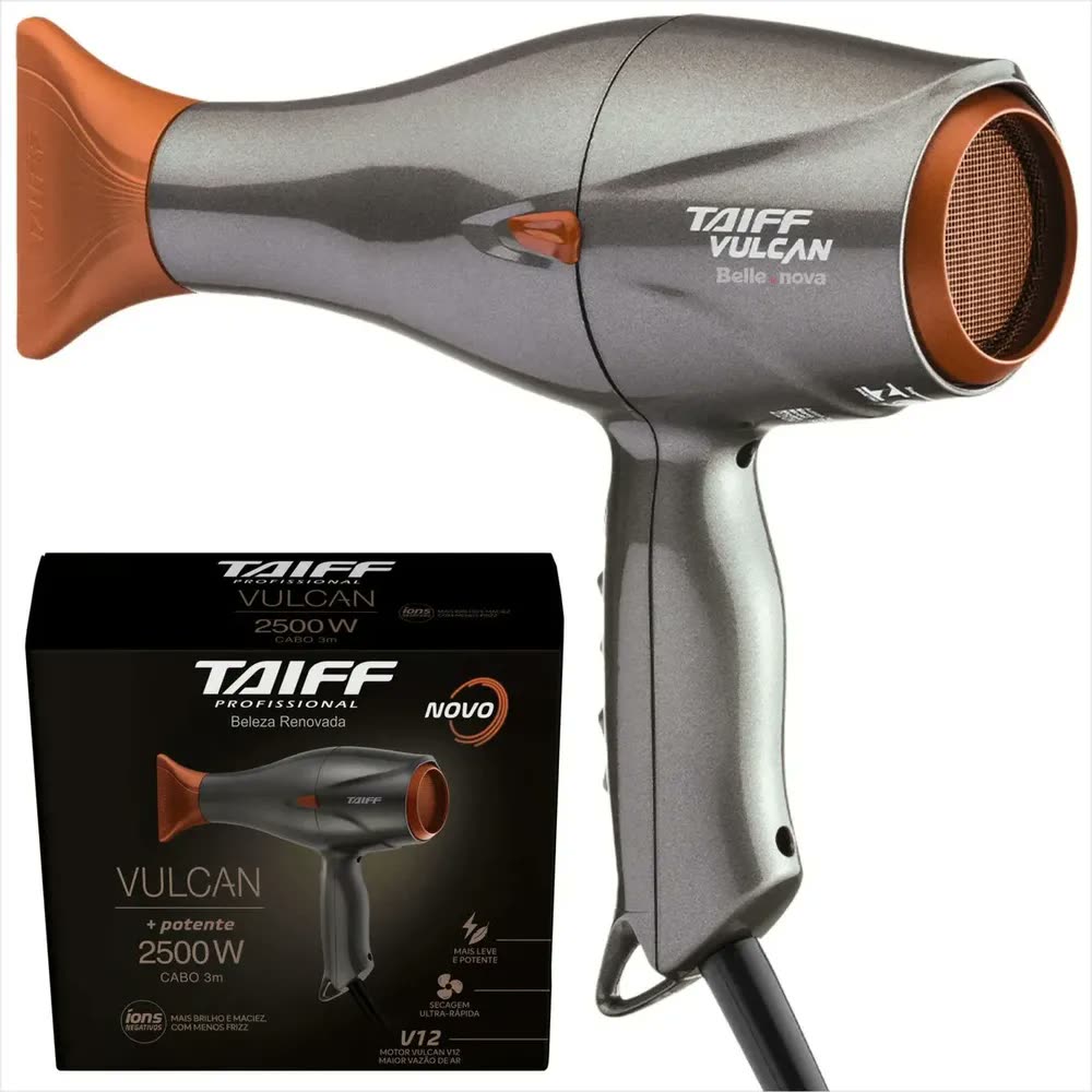 Secador De Cabelo Taiff Vulcan Profissional 2500 W Cinza