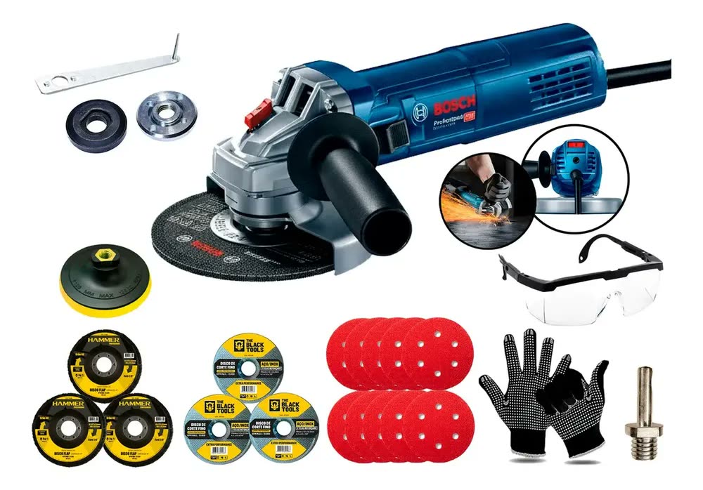 Lixadeira Esmerilhadeira C/ Regulagem Velocidade 900w Bosch Azul 60hz
