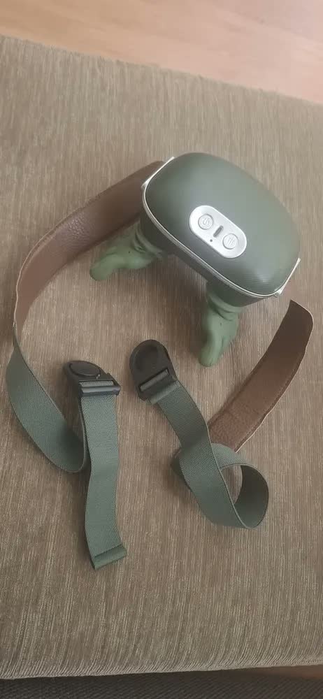 foto de Massageador Pescoco Ombro Recarregavel 3d Com Aquecimento Verde-musgo