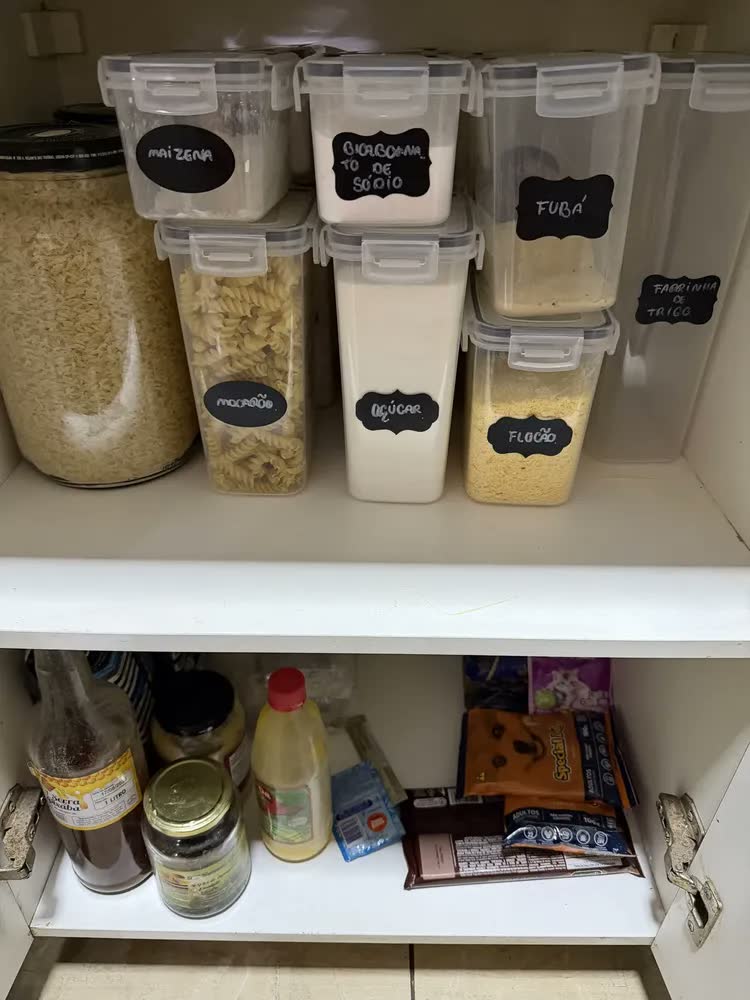 foto de Kit 15 Potes Herméticos - Bpa Free Organizador Com Tampa Para Alimentos, Empilhável, Porta Mantimentos