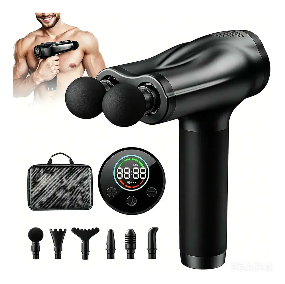 Pistola Massageadora Profissional EASEZEN com 12 Cabeças para Recuperação Muscular