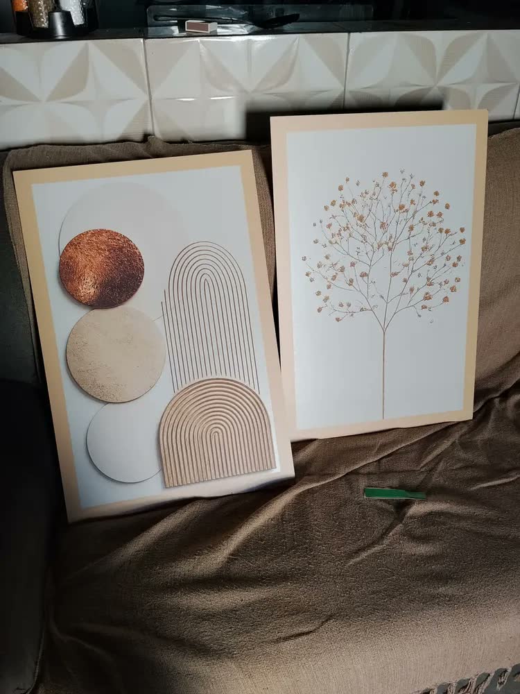 foto de Quadro Decorativo Abstrato Geométrico Ecom Quadros Carvalho Infinite