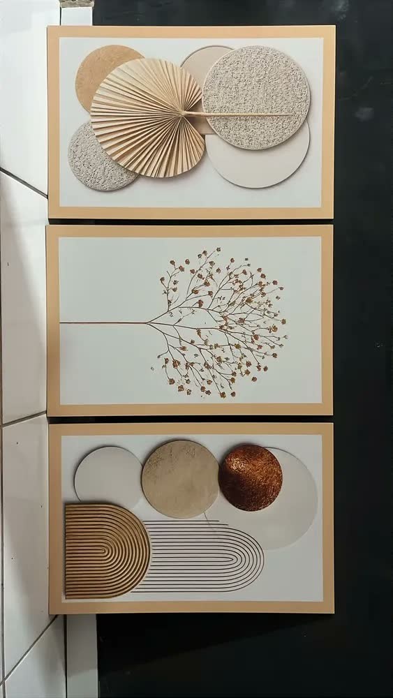foto de Quadro Decorativo Abstrato Geométrico Ecom Quadros Carvalho Infinite