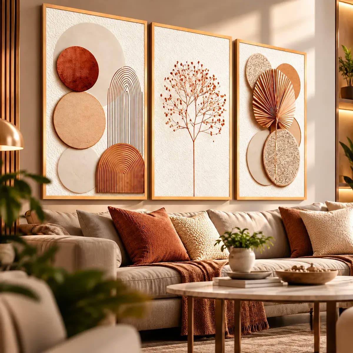 foto de Quadro Decorativo Abstrato Geométrico Ecom Quadros Carvalho Infinite