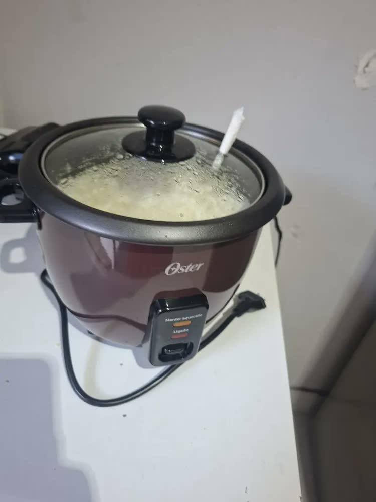 foto de Panela Elétrica De Arroz 1l Oster Bordô Opan310 Bordô