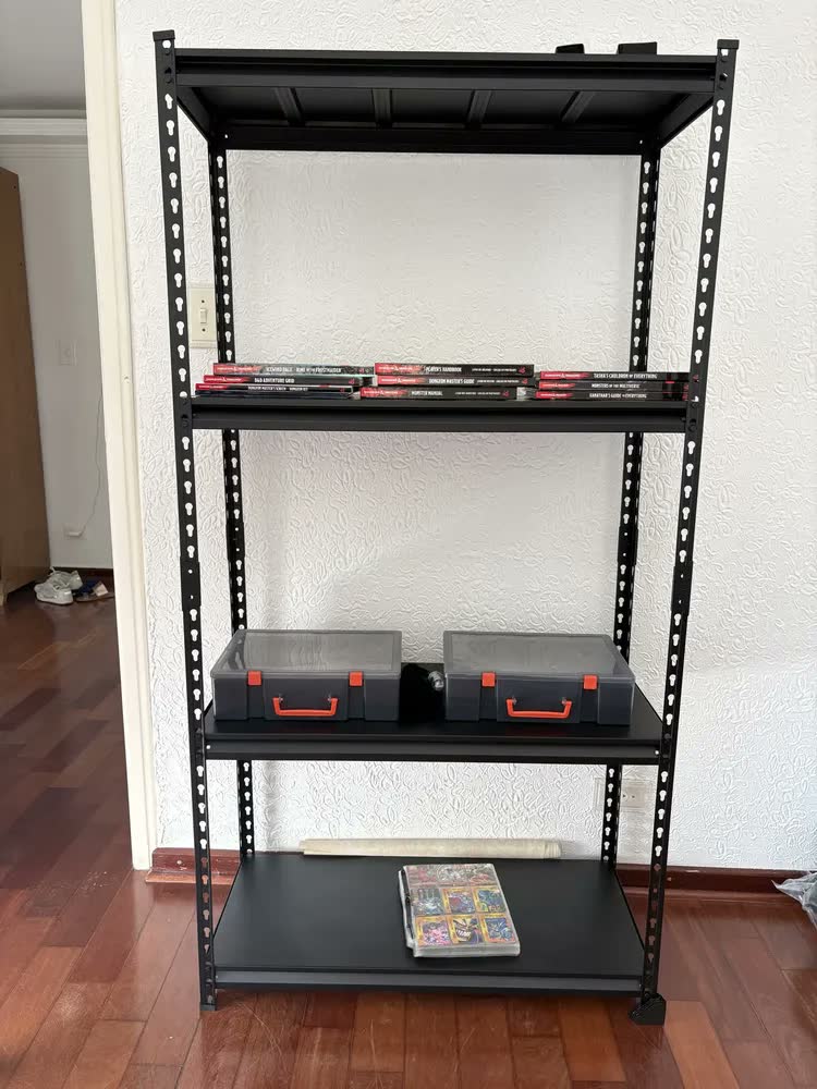 foto de Estante De Aço Romantic Crown 176x90x39 Cm 400kg Totalmente Preto