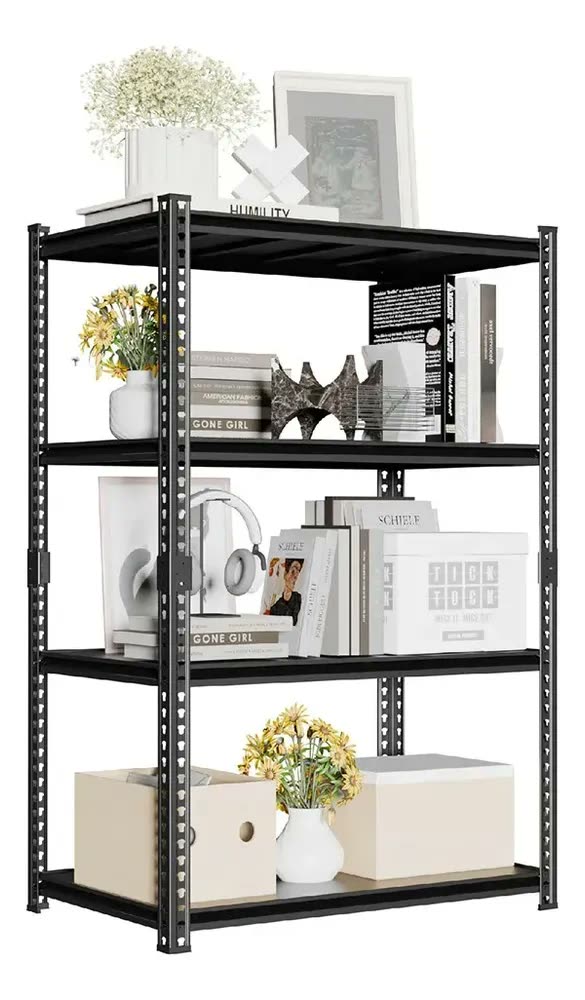 Estante De Aço Romantic Crown 176x90x39 Cm 400kg Totalmente Preto