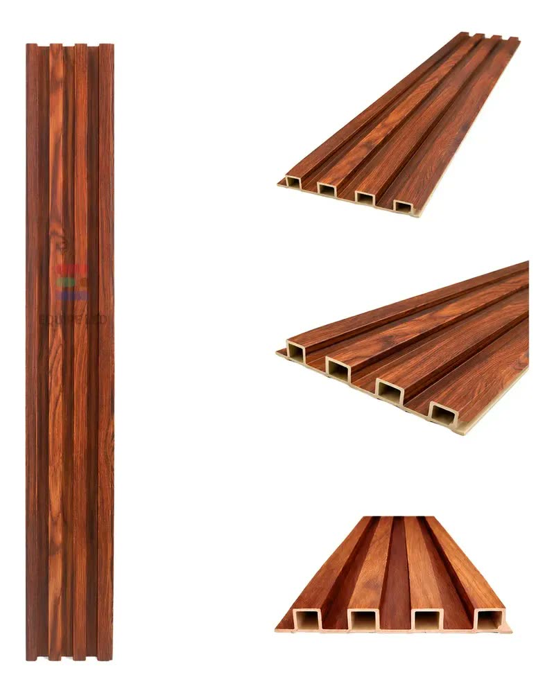 Painel Ripado Pvc Premium 93cm X 16,5cm Robusto Cor Madeira Madeira Mogno Marrom
