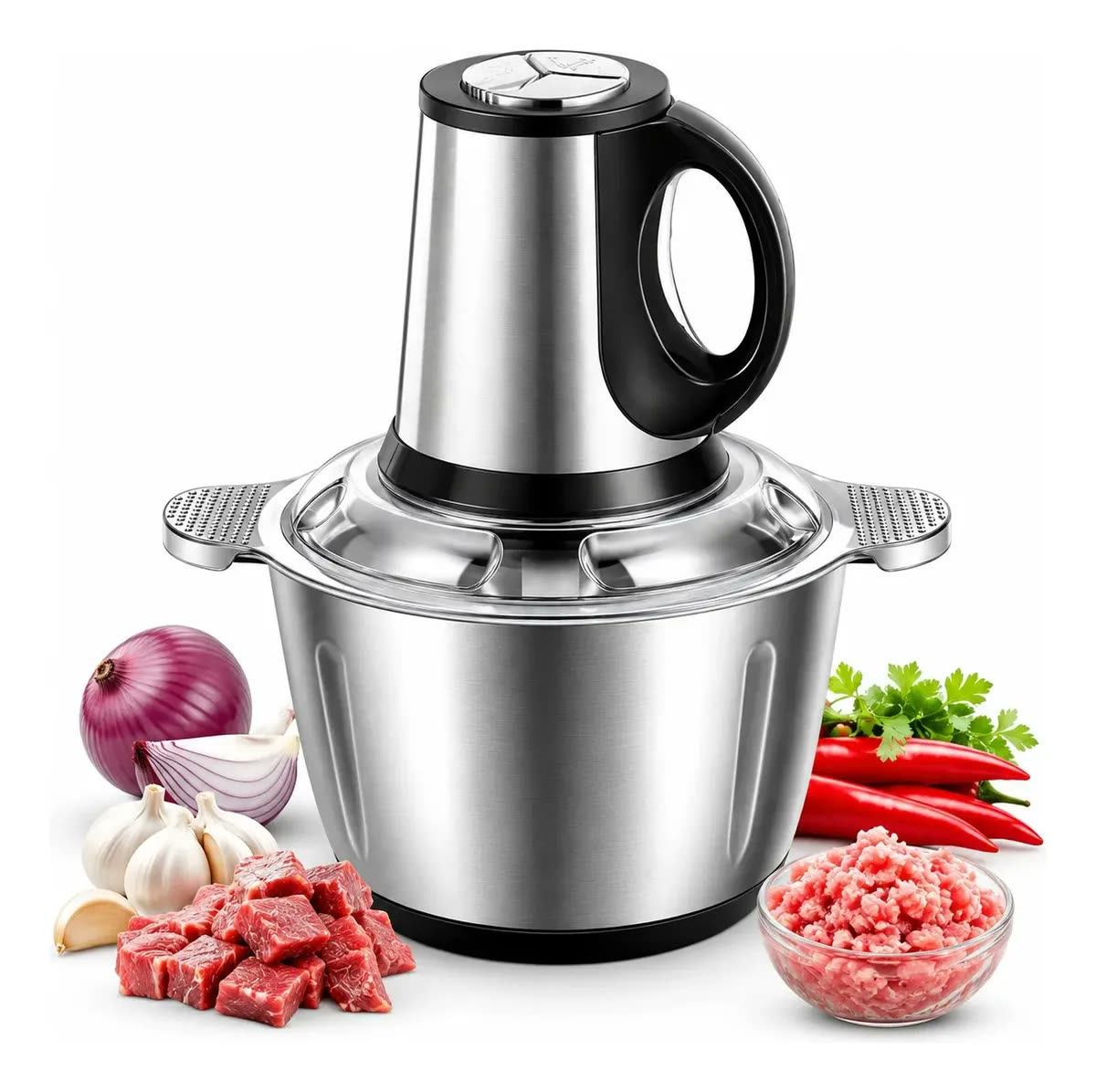 Processador Elétrico 5l Inox Triturador Carne Legumes